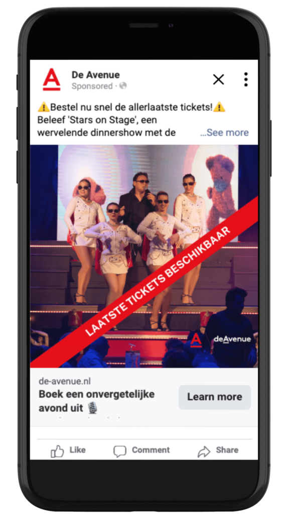 Klantcase De Avenue - Ad preview mobiel - urgentie